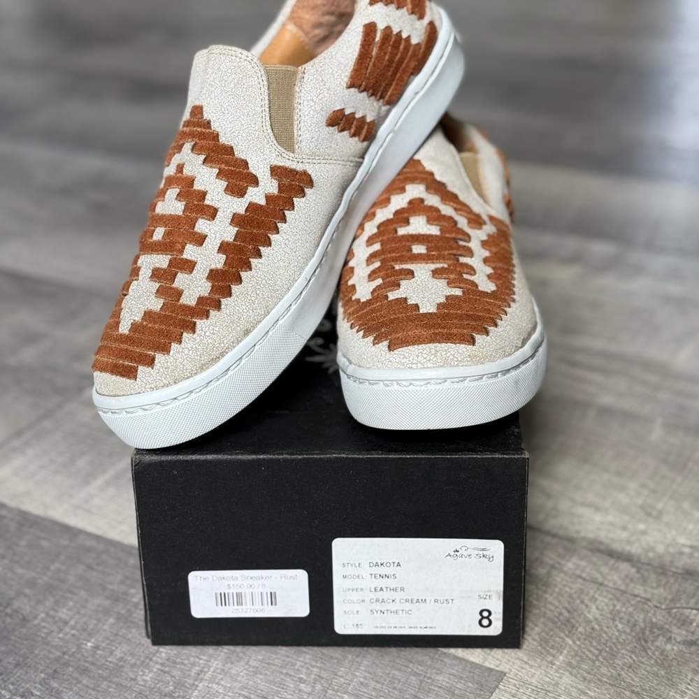 Boho Crack Cream Rust Slip-On Sneakers